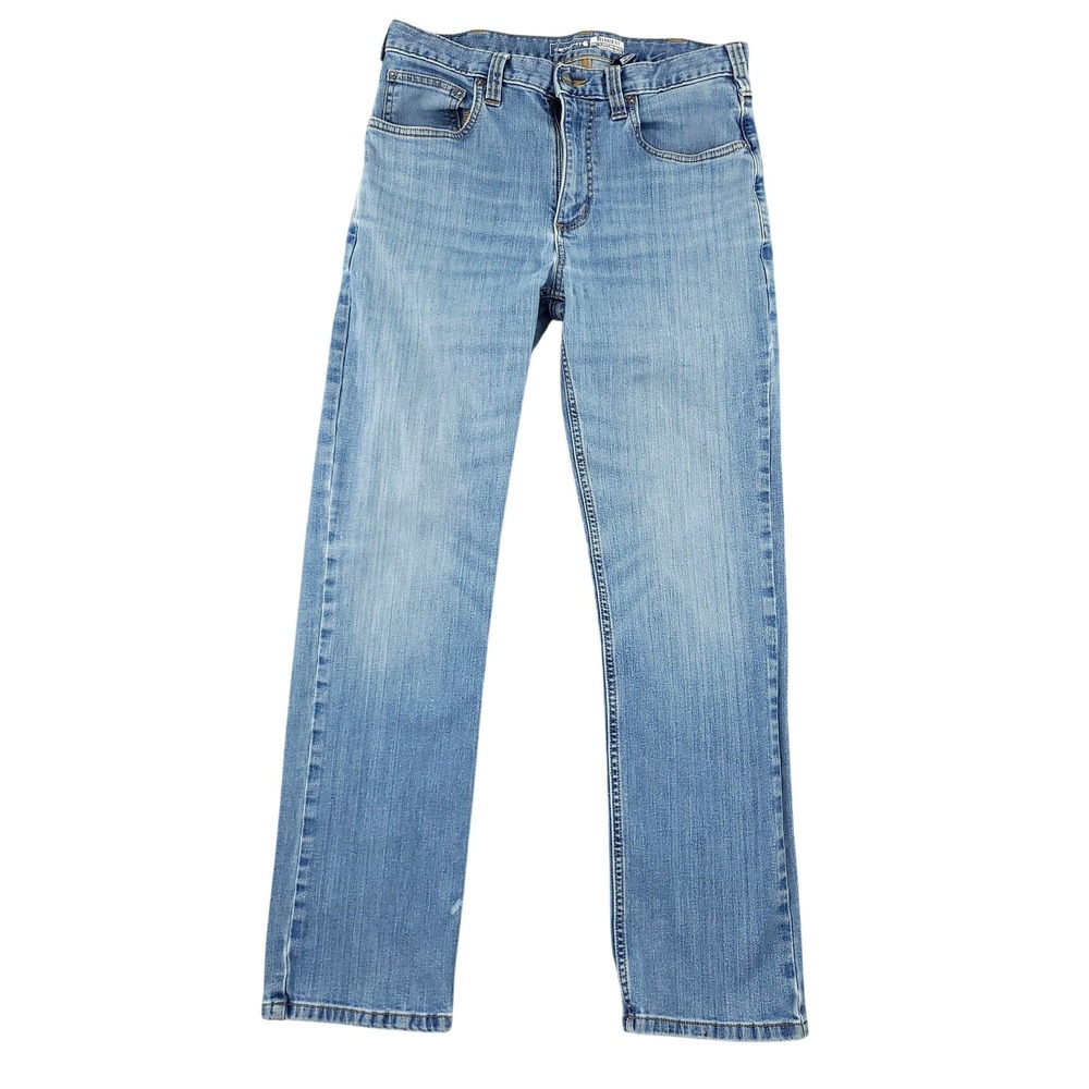 Carhartt Rugged Flex Jeans Mens 32x32 Blue Light Wash Relaxed Straight Denim